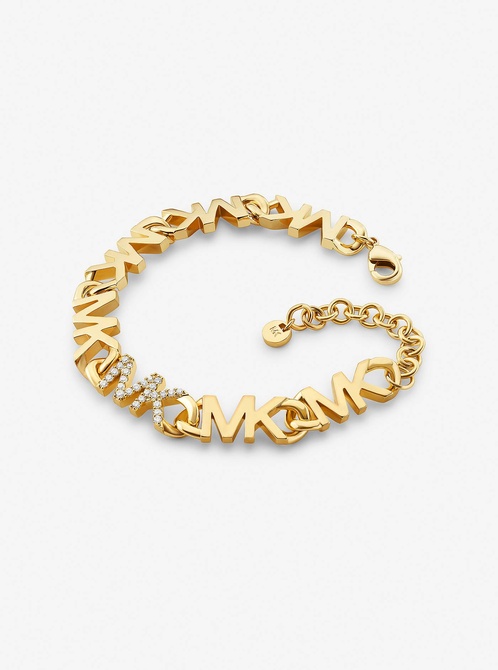 14K Gold Plated-Plated Brass Pavé Logo Chain Bracelet GOLD MICHAEL KORS — Фото, Картинка BAG❤BAG Купить оригинал Украина, Киев, Житомир, Львов, Одесса ❤bag-bag.com.ua