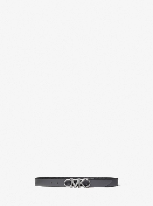Reversible Logo and Leather Belt BLACK / HEATHER GREY MICHAEL KORS — Фото, Картинка BAG❤BAG Купить оригинал Украина, Киев, Житомир, Львов, Одесса ❤bag-bag.com.ua