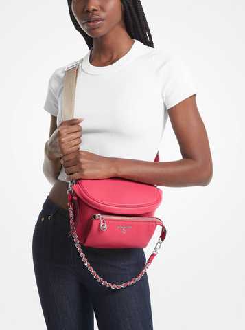 Michael Kors Slater Medium Pebbled Leather Sling Pack In Pink