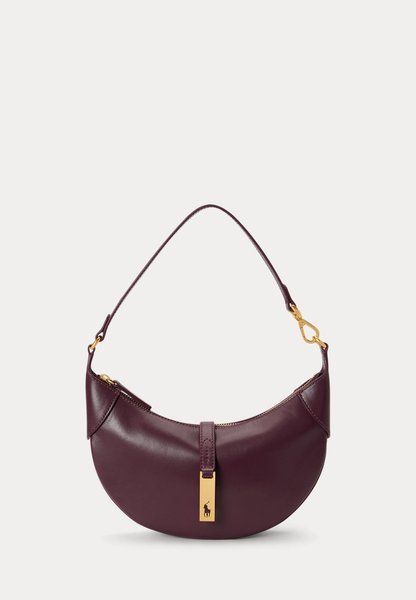 RALPH LAUREN Polo Id Calfskin Mini Shoulder Bag Handbag Midnight Merlot 428871248-028 &mdash; фото 1 из 5