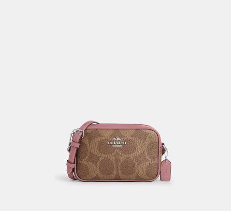 COACH Mini Jamie Camera Bag In Maxi Signature Canvas SILVER CCO12 &mdash; фото 1 из 8