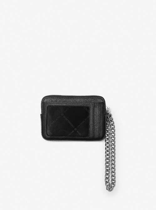 Medium Saffiano Leather Chain Card Case BLACK MICHAEL KORS — Фото, Картинка BAG❤BAG Купить оригинал Украина, Киев, Житомир, Львов, Одесса ❤bag-bag.com.ua
