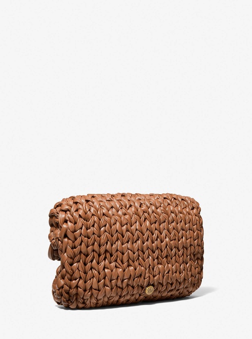 Carly Hand-Knit Leather Envelope Clutch Chestnut MICHAEL KORS — Фото, Картинка BAG❤BAG Придбати оригінал Україна, Київ, Житомир, Львів, Одеса ❤bag-bag.com.ua