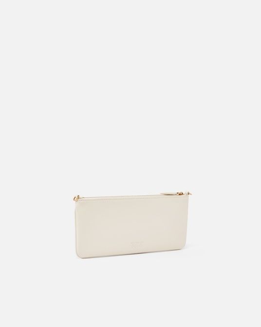Pinko Horizontal Flat Bag in leather WHITE+WHITE-ANTIQUE GOLD 102747A0F1Z14Q00001 &mdash; фото 2 из 4