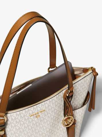 Michael Kors Sullivan Large Logo Top-Zip Tote Bag Vanilla