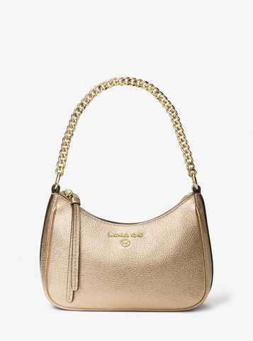 Jet Set Charm Small Metallic Pebbled Leather Pochette