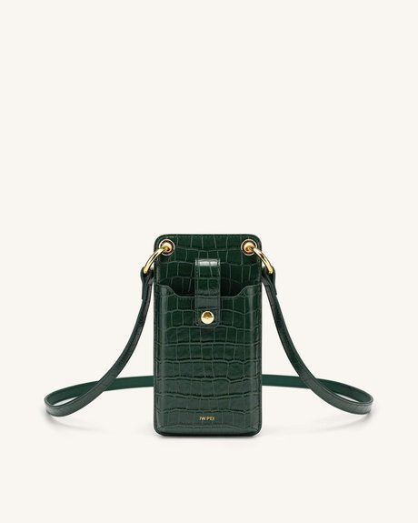 JW PEI Quinn Phone Bag Dark Green Croc BG60974JWP &mdash; фото 1 из 4