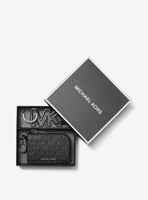 Logo Wallet and Keychain Gift Set BLACK MICHAEL KORS — Фото, Картинка BAG❤BAG Придбати оригінал Україна, Київ, Житомир, Львів, Одеса ❤bag-bag.com.ua
