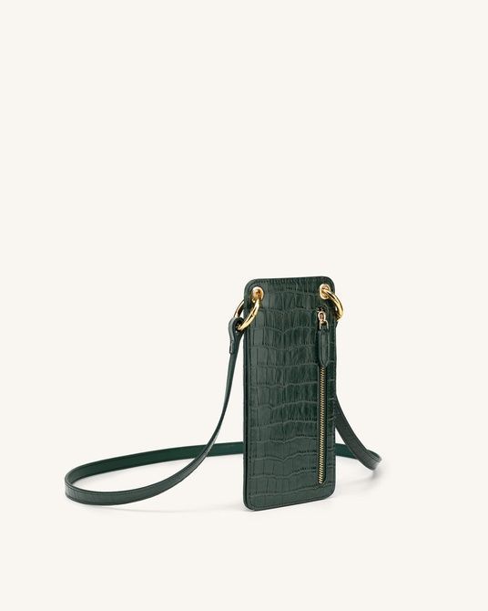 JW PEI Quinn Phone Bag Dark Green Croc BG60974JWP &mdash; фото 3 з 4