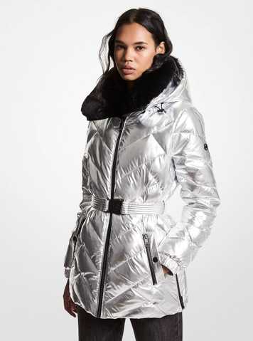 nylon belted parka michael kors