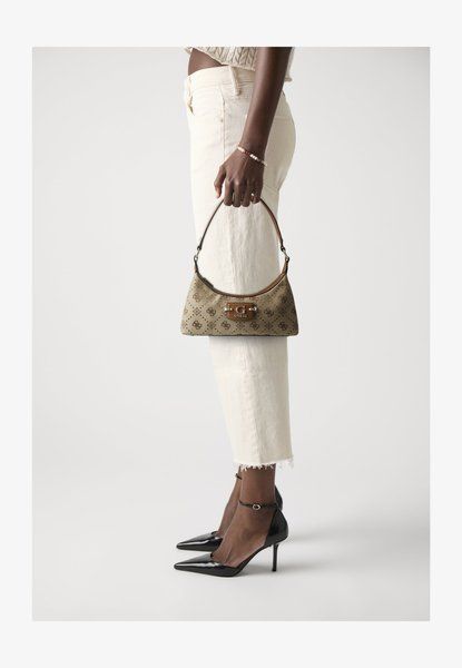 GUESS Neda Zip Shoulder Bag Handbag Latte Logo Latte logo HWJP9654170 &mdash; фото 1 из 5