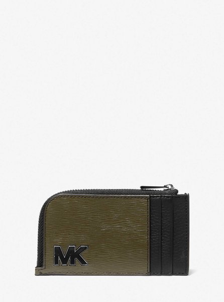 Hudson Two-Tone Leather Zip-Around Card Case Olive MICHAEL KORS — Фото, Картинка BAG❤BAG Купить оригинал Украина, Киев, Житомир, Львов, Одесса ❤bag-bag.com.ua