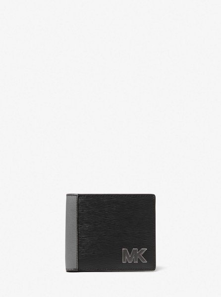 Hudson Two-Tone Leather Billfold Wallet BLACK MICHAEL KORS — Фото, Картинка BAG❤BAG Купить оригинал Украина, Киев, Житомир, Львов, Одесса ❤bag-bag.com.ua