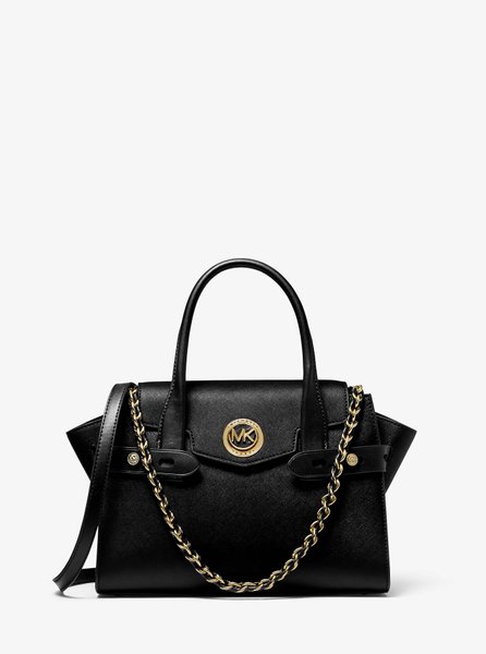 Carmen Small Saffiano Leather Belted Satchel BLACK MICHAEL KORS — Фото, Картинка BAG❤BAG Купить оригинал Украина, Киев, Житомир, Львов, Одесса ❤bag-bag.com.ua