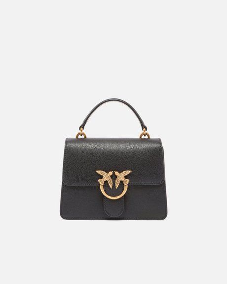 Pinko Mini Love Bag Top Handle Light handbag in full-grain leather Multicolor Black-Beige 100071A2JZ-ZC3Q &mdash; фото 1 з 4