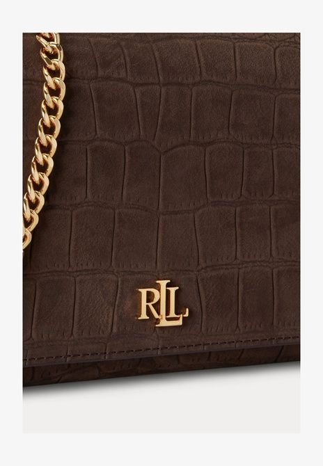RALPH LAUREN Croc-Embossed Medium Adair Ii Crossbody Cross Body Bag Chestnut brown 432P18552-001 &mdash; фото 6 из 6