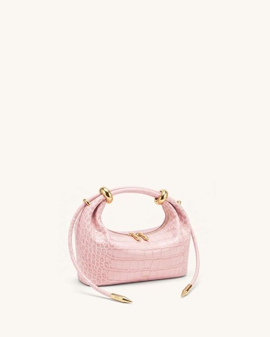 JW PEI Ellie Metal Ring Embellished Top Handle Bag Sakura Pink Croc BG155035JWP &mdash; фото 2 из 2