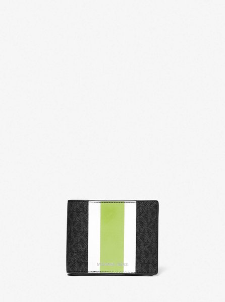 Logo Stripe Billfold Wallet With Passcase BT LIMEADE MICHAEL KORS — Фото, Картинка BAG❤BAG Купить оригинал Украина, Киев, Житомир, Львов, Одесса ❤bag-bag.com.ua