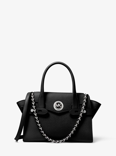 Carmen Small Saffiano Leather Belted Satchel BLACK MICHAEL KORS — Фото, Картинка BAG❤BAG Купить оригинал Украина, Киев, Житомир, Львов, Одесса ❤bag-bag.com.ua