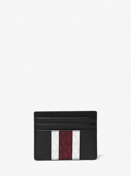 Hudson Logo Stripe Leather Tall Card Case BLACK Michael Kors Mens — Фото, Картинка BAG❤BAG Купить оригинал Украина, Киев, Житомир, Львов, Одесса ❤bag-bag.com.ua