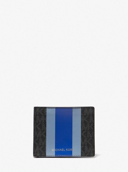 Logo Stripe Billfold Wallet and Keychain Gift Set ELECTRIC BLUE MICHAEL KORS — Фото, Картинка BAG❤BAG Купить оригинал Украина, Киев, Житомир, Львов, Одесса ❤bag-bag.com.ua