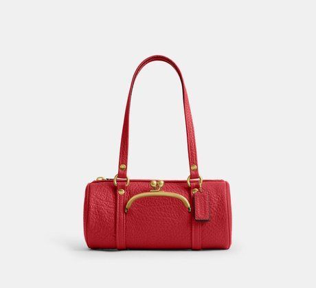 COACH Kisslock Barrel Bag 28 Brass / Poppy CEM05 &mdash; фото 1 из 9