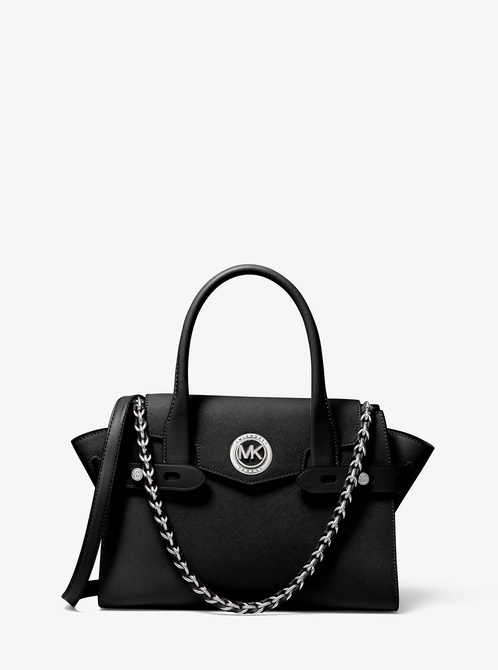 Carmen Small Saffiano Leather Belted Satchel BLACK MICHAEL KORS — Фото, Картинка BAG❤BAG Купить оригинал Украина, Киев, Житомир, Львов, Одесса ❤bag-bag.com.ua