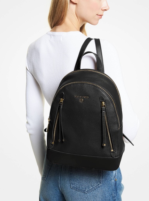 Brooklyn Medium Pebbled Leather Backpack BLACK MICHAEL KORS — Фото, Картинка BAG❤BAG Купить оригинал Украина, Киев, Житомир, Львов, Одесса ❤bag-bag.com.ua