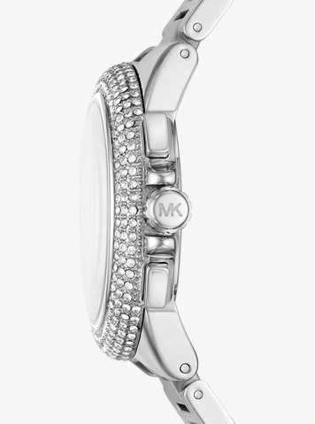 michael kors silver pave watch