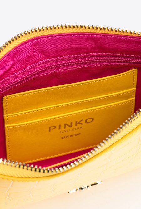 PINKO Galleria shiny coloured croc-print Classic Flat Love Bag GOLD Pinko — Фото, Картинка BAG❤BAG Придбати оригінал Україна, Київ, Житомир, Львів, Одеса ❤bag-bag.com.ua