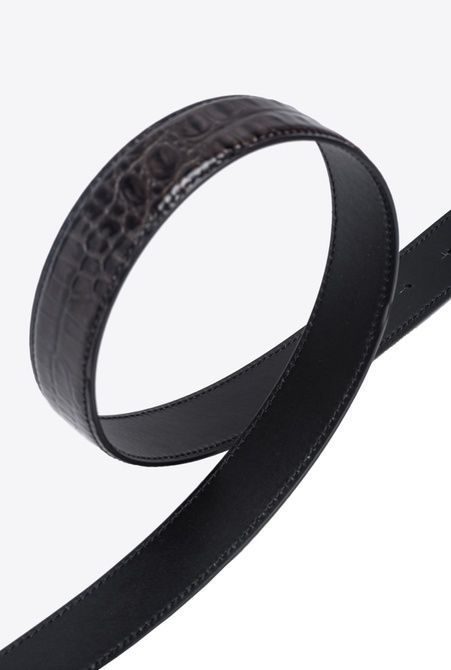 Pinko PINKO Galleria 3cm croc-print belt with Love Birds buckle BLACK-LIGHT GOLD 102671A1U6Z99L &mdash; фото 4 з 5