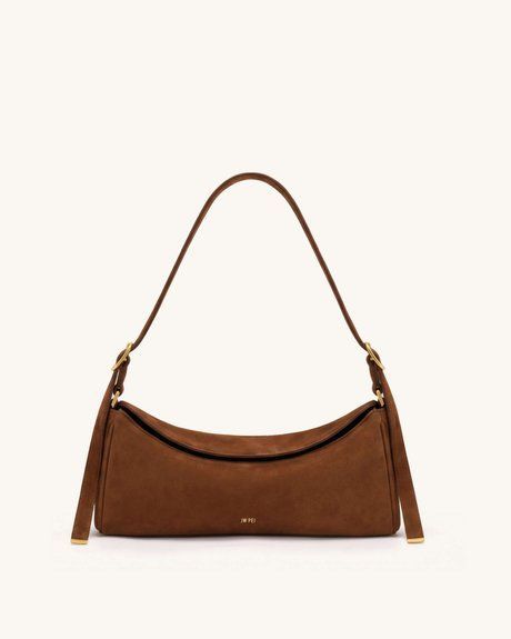 JW PEI Elowen Faux Suede East-West Shoulder Bag Mocha Brown BG163594JWP &mdash; фото 1 из 1