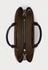 RALPH LAUREN Striped Leather Large Hanna Satchel Handbag BROWN / NAVY 431934897-009 &mdash; фото 3 из 5