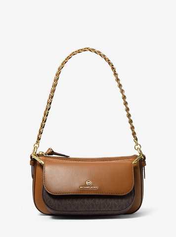 jet set medium logo and leather crossbody bag