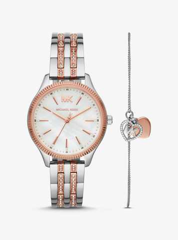 michael kors heart watch and bracelet