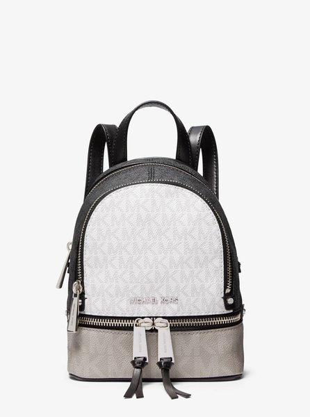 Rhea Mini Color-Block Logo Backpack WHITE COMBO MICHAEL KORS — Фото, Картинка BAG❤BAG Придбати оригінал Україна, Київ, Житомир, Львів, Одеса ❤bag-bag.com.ua