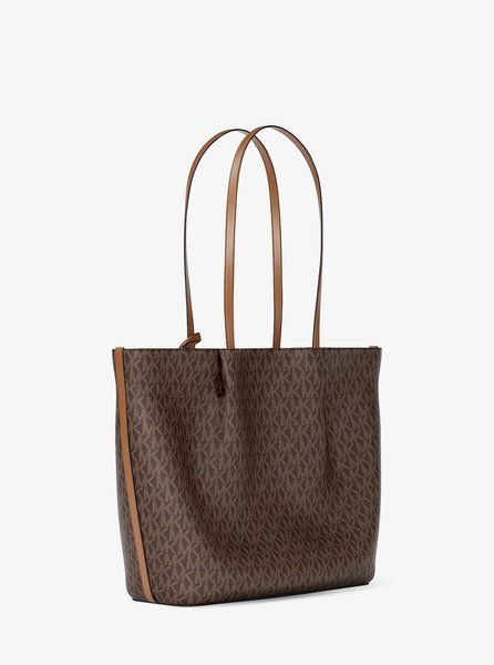 MICHAEL KORS Carson Large Signature Logo Tote Bag BROWN 35R6G2ZT3B &mdash; фото 1 из 5