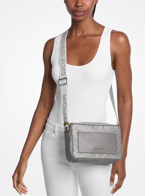 MICHAEL KORS Jet Set Large Printed Signature Logo Crossbody Bag STORM 32F5SJ6C7C &mdash; фото 3 з 3