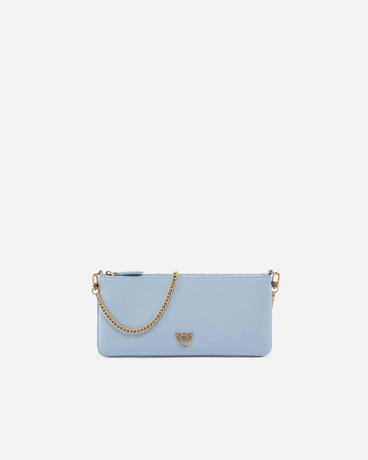 Horizontal Flat Bag in leather BLUE-ANTIQUE GOLD Pinko — Фото, Картинка BAG❤BAG Придбати оригінал Україна, Київ, Житомир, Львів, Одеса ❤bag-bag.com.ua