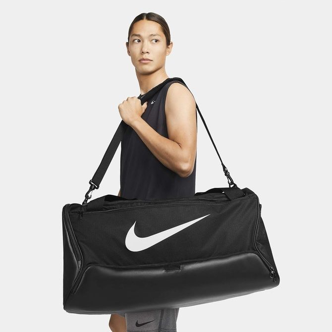 Nike Brasilia 9.5 Training Duffel Bag (Large, 95L) Black / Black / White DO9193-010 &mdash; фото 12 из 22