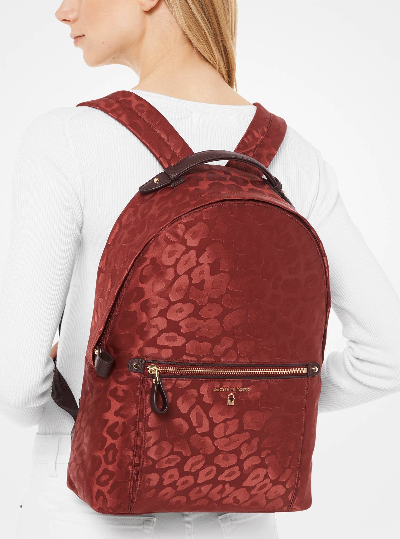 michael kors kelsey leopard backpack