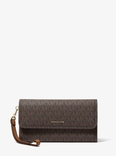 MICHAEL KORS Jet Set Medium Signature Logo Smartphone Wristlet BRN / ACORN 32S6GJ6W6B &mdash; фото 1 из 3