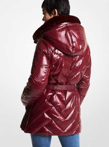 nylon belted parka michael kors