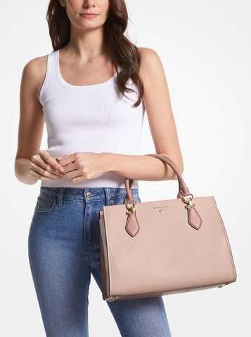 The Michael Kors Large Marilyn Satchel in the color block saffiano