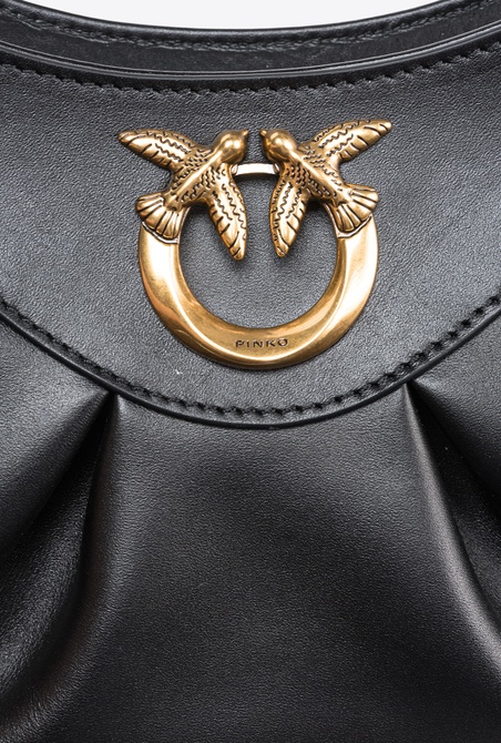 Leather Love Bag Bon Bon Crossbody BLACK-ANTIQUE GOLD Pinko — Фото, Картинка BAG❤BAG Купить оригинал Украина, Киев, Житомир, Львов, Одесса ❤bag-bag.com.ua
