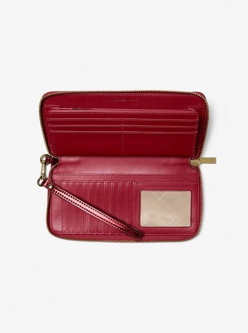 MICHAEL KORS Jet Set Large Metallic Logo Debossed Continental Wallet CHERRY 35F5GTVE7O &mdash; фото 2 з 2