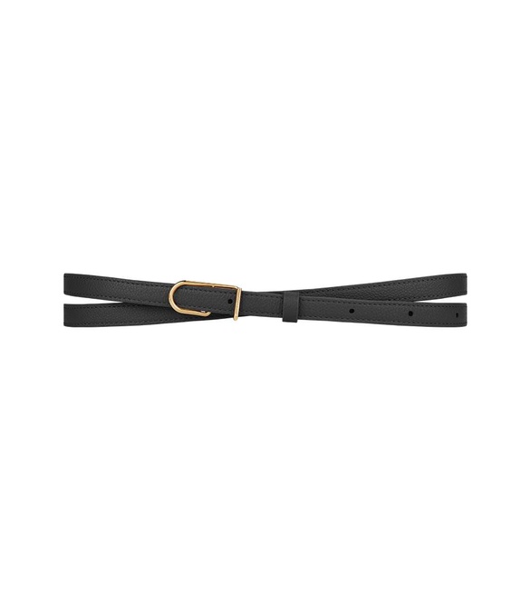 Thin Umi Belt Textured Black Polene — Фото, Картинка BAG❤BAG Купить оригинал Украина, Киев, Житомир, Львов, Одесса ❤bag-bag.com.ua