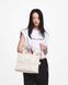 MARC JACOBS The Leather Medium Tote Bag COTTON / SILVER H004L01PF21 &mdash; фото 2 из 8