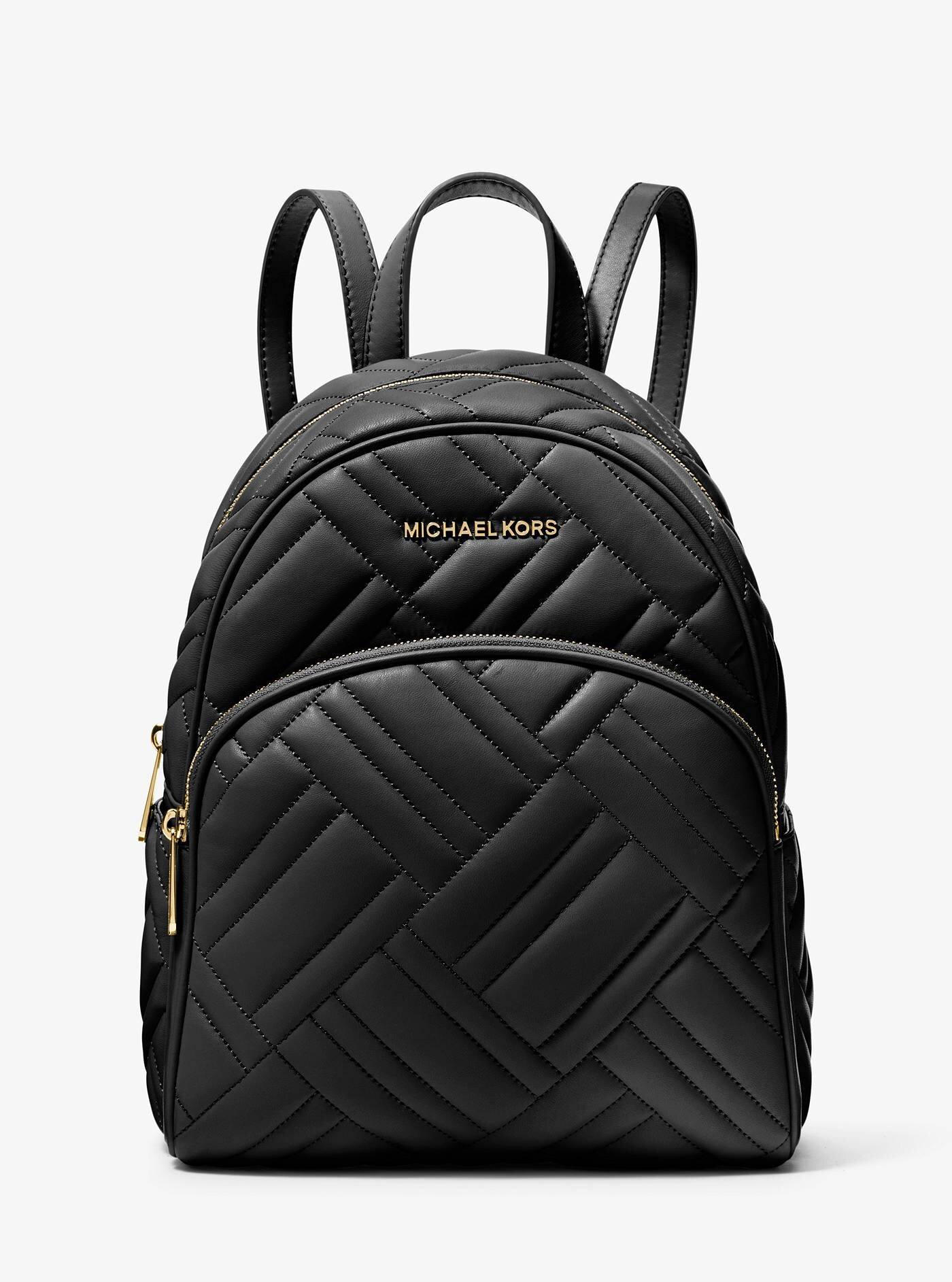 michael kors abbey medium quilted leather backpack