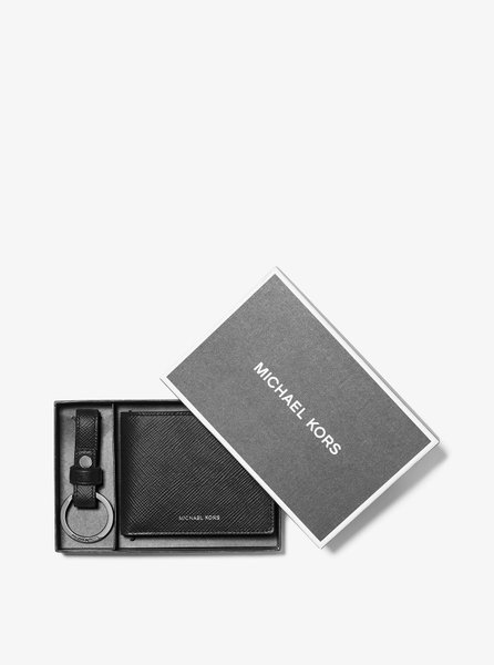 Crossgrain Leather Billfold Wallet With Keychain BLACK MICHAEL KORS — Фото, Картинка BAG❤BAG Купить оригинал Украина, Киев, Житомир, Львов, Одесса ❤bag-bag.com.ua